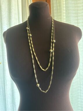 Ball and Chain Gold Plated Vintage Necklace
